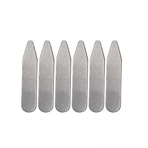 Nishiyuenyi Kragenstäbchen, Glatte Kanten, Metall, Mehrere Größenoptionen, für Herrenhemden, Damenhemden, Männer, Hochzeiten, 3 X 6 Stück