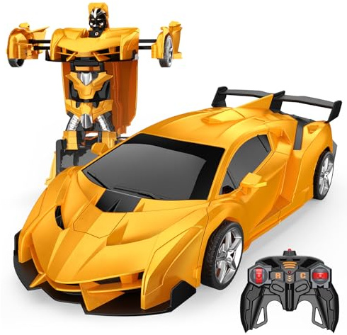 Braxel 2 in 1 Transforming Ferngesteuertes Auto Spielzeug ab 3-10 Jahre Junge Mädchen, 2,4GHz Roboter Kinder RC Auto mit Fernbedienung, 360° Drehung, Weihnachten Geburtstags Ostergeschenke für Kinder