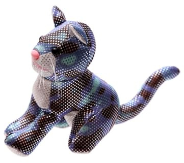 LK Trend & Style Sandtier Katze Handschmeichler, 15cm, 300g, Plüsch Seelentröster, Geschenk (Blau-Schwarz)