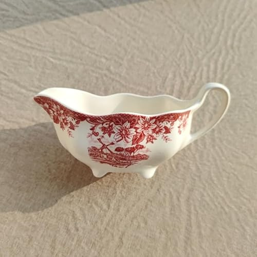 RYUQW3RE Salsiera Piatto Unico for salsiera in Ceramica con Motivo Mulino a Vento Rosso for la Corrida – Aggiunta Perfetta alla Tua Collezione di stoviglie