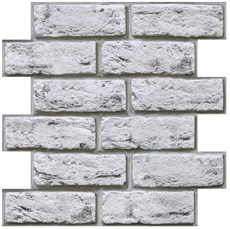 Commomy Paneles de Pared de Ladrillo 3D, Efecto Piedra Autoadhesivos | Papel Pintado Pared 3D, 10 Piezas, 30 × 30 cm, Decoración de pared Interiores para Salón, Dormitorio, Cocina