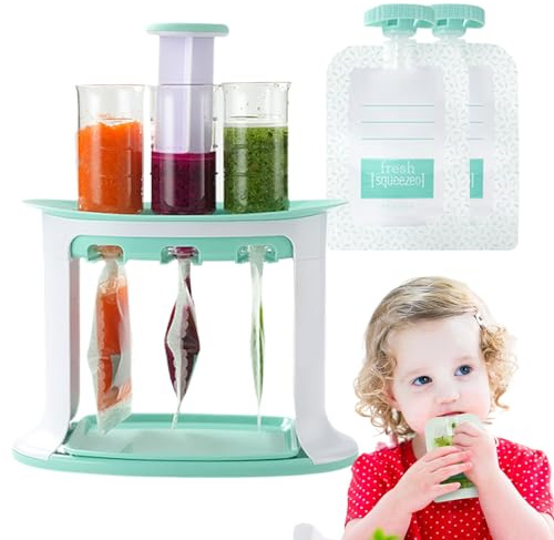 Preparatore di puree per | Stazione di ricarica per sacchetti pasto con antigoccia | Dispositivo portatile per frutta verdura spuntino pasti, accessorio da cucina familiare