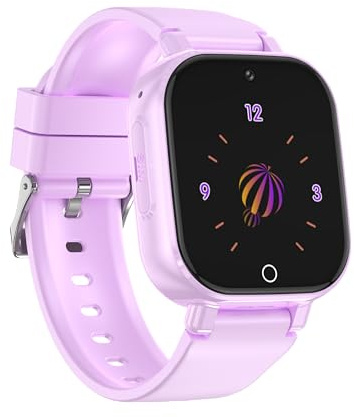 Alutoria Montre Connectée Enfant-Smartwatch avec 4G GPS et Appel Vidéo Chat SOS Jeux Mode Classe Podomètre Réveil- Montre Enfants pour Filles Garçons 5-13 Ans Violet