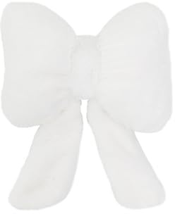 Générique Niedliches Kissen in Bogenform, charmantes Knotenkissen, einfarbig, dekoratives Kissen aus weichem Plüsch mit Schleife, für Wohnzimmer, Schlafzimmer, Autosofa (weiß)