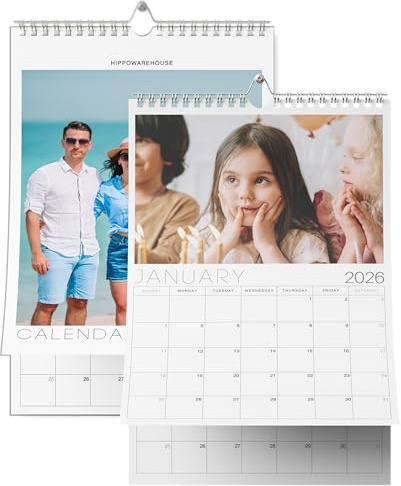 Hippowarehouse Personalised Calendar 2026 Photo for Family and Friends A4 Upload Your Images Create Customised Photobook