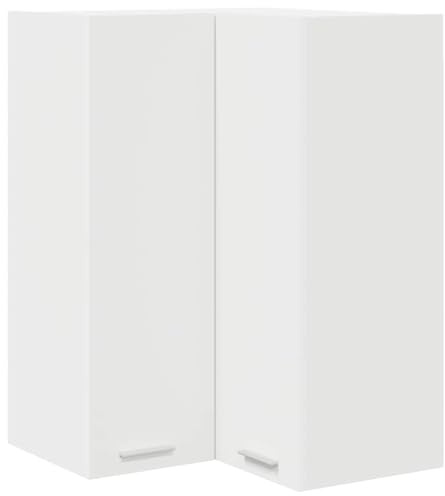 Tomostar Meuble d'angle Haut de Cuisine, Armoire Suspendue Blanc 57x57x80 cm Bois d'ingénierie