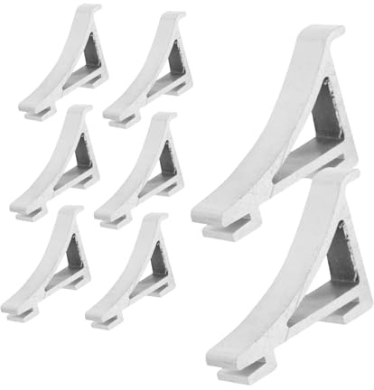 Amosfun Refrigerator Shelf Clips 8Pcs Aluminum Clamp Hooks Polished Finish for Freezer and Kitchen Shelf Support