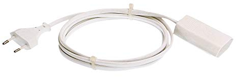 as - Schwabe alargador de Cables 3 m - Conector de Tipo C Euro - Cable de extensión 230 V / 2,5 A - protección contra cuerpos extraños IP20 - Cable de alimentación Europea Blanco, 50131