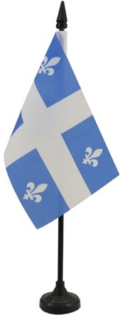 AZ FLAG Bordsflagga Québec 15x10 cm Quebecisk 100D Polyester Plastfot