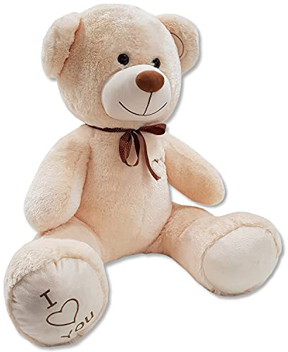 XXL Teddybär Plüsch Kuschel Stoff Plüsch Riesen Teddy Bär Groß Geschenkidee 160cm [Beige]