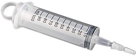 Rocita 100ml Leichte Kunststoff-Spritze Küche Messwerkzeug Multifunktionale tragbare Spritze mit Abdeckung für Scientific Labs Dispensing Tierernährung