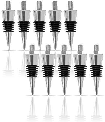 Savannah Classic Chrome Style Bottle Stopper with 3/8 x 16 tpi Threaded Post For Attaching Hand Made or Lathe Turned Handles (10 Chrome Stoppers)