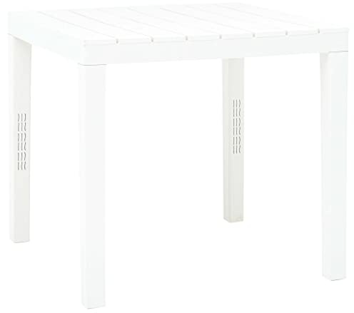 vidaXL Trädgårdsbord vit 78x78x72 cm plast
