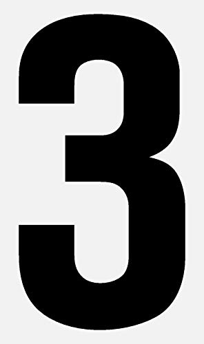 schwarze, selbstklebende Buchstaben und Ziffern 12cm seewasserfest, für Innen und Außen, Hausnummer, Bootskennzeichnung uvm. (3)