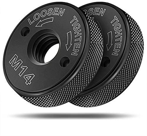 Ecrou à dégagement rapide Ventvinal SDS Clic M14, pour toutes les meuleuses d'angle d'AEG, Black & Decker, Dewalt, Flex, Hitachi, Metabo, Makita etc. (2x écrou de serrage), noir