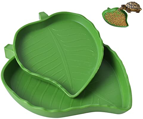 Vesaneae Confezione da 2 ciotole per mangime per rettili, ciotola per acqua e mangime per rettili, tartarughe terrestri, accessori per tartarughe, mais, serpenti