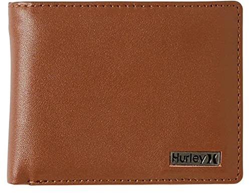Hurley Herren Nur und Nur Ledergeldbörse Geldbörse, Hellbraun