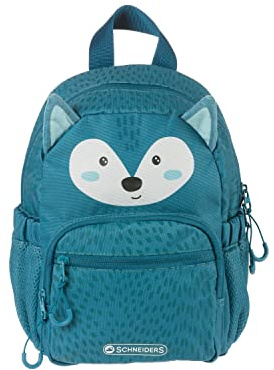 Schneiders Kinder Rucksack Kids Mini Schneiders 49460-064 - Kinderrucksack Mini Wolf, ca. 18,5 x 27 x 11 cm, Rucksack für Kinder mit 6 Liter Volumen, 2 Fächern und 2 Seitentaschen (1er Pack)
