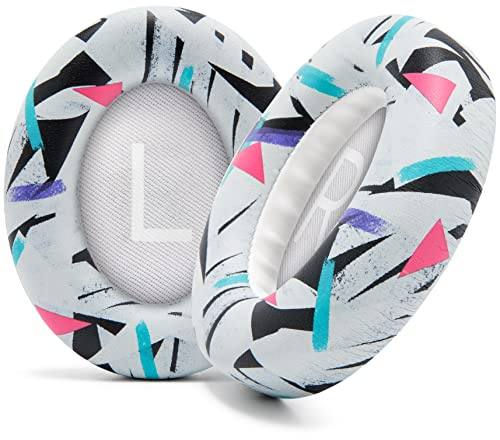 WC Wicked Cushions Upgraded Replacement Ear Pads for Bose 700 Noise Cancelling Headphones (NC700) - Softer PU Leather, Luxurious Memory Foam, Added Thickness, Extra Durable Ear Cushions | 90s White