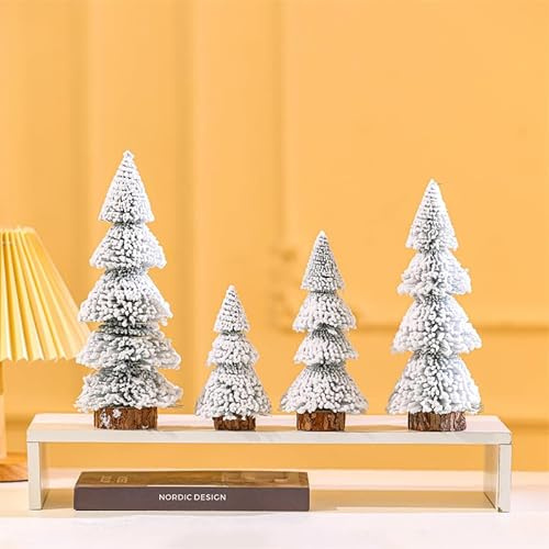 Zliger 3 Stück Christmasbaum Mini, 10/15/20CM, Künstlicher Weihnachtsbaum Klein, Mini Grün Tannenbaum mit Schnee-Effek, Künstlicher Kleiner Kiefernbaum, für Weihnachtsdeko, Tischdeko, Schaufenster
