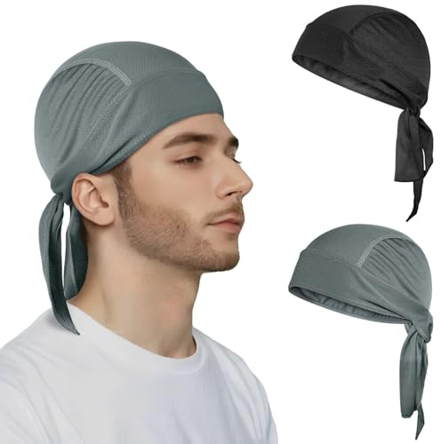 VALICLUD 2 Stück Sports Bandana Cap Durag Kopftuch Hat Fahrradkappe Piraten-Bandana Schweißableitend Sonne Schnell Trocknend Biker Bandanas Kopftuch Hat Für Herren Damen