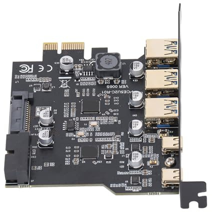 PCIe zu USB 3.2 Gen 2 Karte 20 Gbit/s 5 Port (3 USB Typ A 2 USB Typ C) Erweiterungskarte für 7/8/10/11 für Linux
