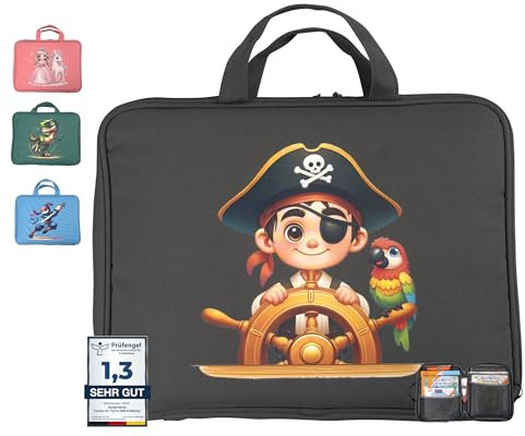 bunnyboo Tasche für TipToi - Platz für bis zu 8 Bücher - TipToi Starterset mit Einsatz für Tiptoi Stift, TipToi Kabel und Batteriefach - TipToi Tasche Stift (Seeräuber Sam)