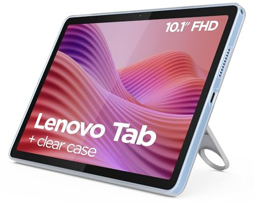 Lenovo Tab, Display 10.1 FHD, Processore Mediatek Helio G85, RAM 4GB, Memoria 128GB, WiFi 6, Tablet Android 14, Clear Case incluso - Polar Blue