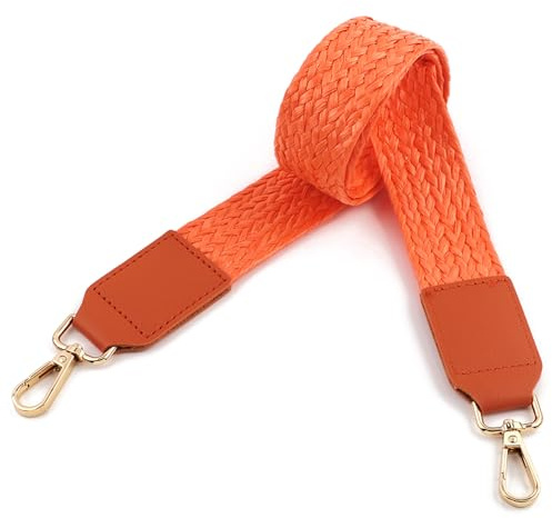 ZwaitL Breiter Schulterriemen aus PU-Leder, Ersatzgürtel, modischer Taschengurt, einfarbig, Crossbody-Tasche, Handtaschen-Ersatz, Orange, As shown in the picture (error 1-3cm)