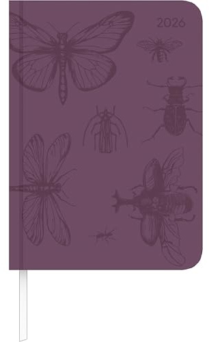 Alpha Edition - Lady Journal Deluxe Purple 2026 – Taschenkalender A6 (11×15 cm) – Weekly – 128 Seiten – eleganter Terminplaner im Tucson-Einband mit Motivprägung & Zusatzfunktionen