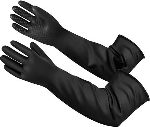 Miss Good 20 Heavy Duty Rubber Gloves, Chemical Resistant Protective Gloves,PPE Industrial Safety Work Long Gauntlets Gloves, Waterproof, Resist Strong Acid, Alkali and Oil, Non-Slip