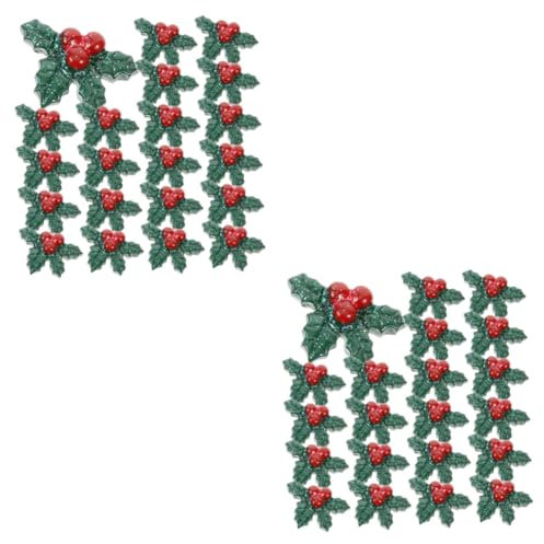 Cabilock 2 Juegos Hojas Navideñas De Resina Botón De Acebo Adornos Navideños Manualidades Navideñas Christmas Tree Xmas Tree Encantos Decoracion De Arboles De Navidad El Plastico 50 Uds * 2