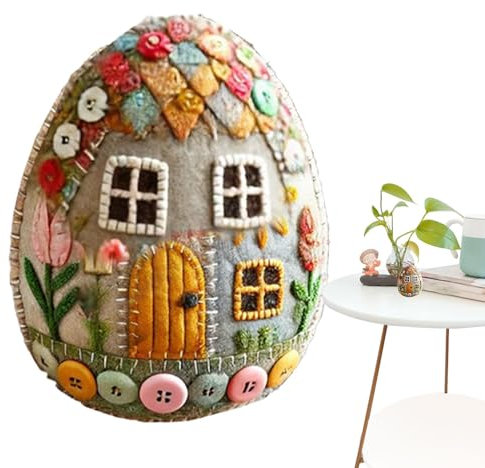 Blätter-Kits für Anfänger, Ostereier-Bastelset aus Filz – Ostern Osterei Bastelbedarf – Kükenhaus-Bürodekoration mit Paket und Anleitung (evtl. nicht in deutscher Sprache)