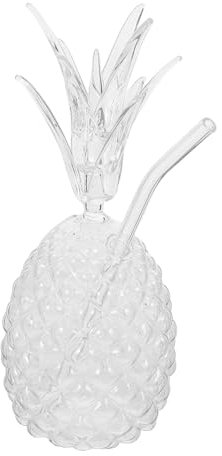CONGARTENO Ananas Tasse Cocktailglas bar zubehör Ananas Becher barzubehör Safttrinkgeschirr Obstgläser Ananas-Cocktailgläser Sommergetränkebecher Glas Ananas Transparent Wiederverwendbar