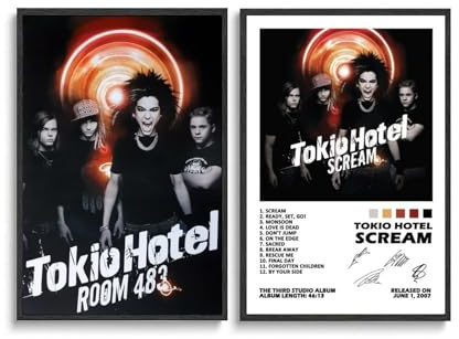 Duboueu 2 PCS Pósteres de Tokio Hotel Álbum de Música Póster Vintage de Banda de Rock para Habitación, Arte de Pared de Lienzo Estético, Póster de Decoración de Dormitorio 12x18inch(30x45cm)