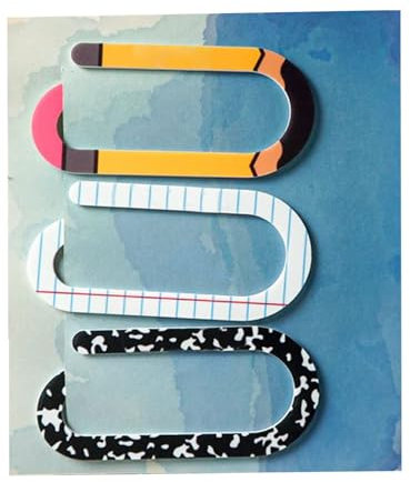 Lesezeichen mit Büroklammern, Acryl-Papier-Clips-Form, Lesezeichen, kratzfestes Lesezubehör, ideal für Frauen, Jungen, Mädchen, Teenager, Lehrer, Schule oder Zuhause, 3,8 x 8,8 cm