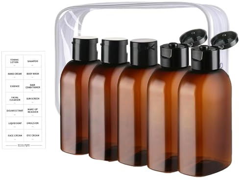 Bocaux de voyage - Conteneurs de voyage | Accessoires de voyage | Bidons de voyage pour articles d'hygiène personnelle | Bouteilles transparentes anti-déversement 100 ml pour la maison, la salle de