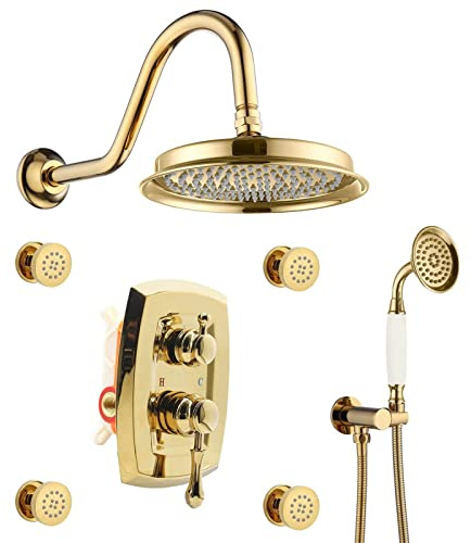 Shower Faucet Concealed Shower Mixer Set Shower Head with Hose, Shower Mixer Set Hydro Shower Head