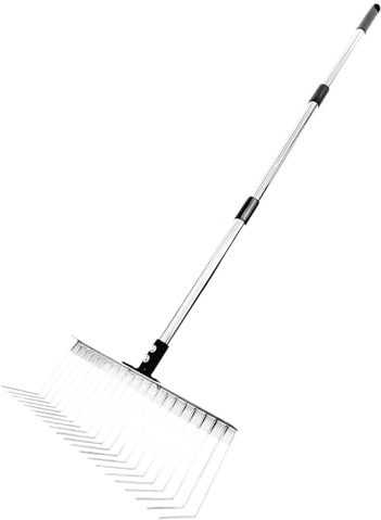 Rastrillos para Césped | Rastrillo de Jardín con Mango Ajustable, Herramientas de Jardín para Rasgupar Hojas, Cortar, Desafieltrar, Limpiar y Cuidado del Césped y