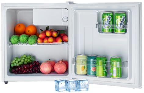 Smad 46L Mini Kühlschrank 230V, Tischkühlschrank Klein, Temperaturbereich 0–10 °C, Minikühlschrank mit Umkehrbarer Tür, Minibar, Kleiner Kühlschrank leise für Schlafzimmer, Büro, Hotel, Weiß