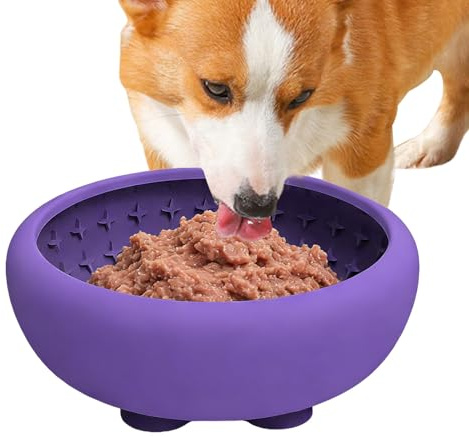 Futternapf - Silikon Anti-Rutsch Nahrungsverzögerer Napf, Denkspiel für Hunde | für Welpe Katze Mittelgroß Tier Futter Wasser Stand Camping Auto Zuhause