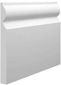 Torus Type 2 MDF Skirting Board - 95mm x 15mm x 4200mm, White Primed (Pack of 3)