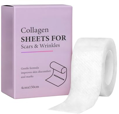 Collagen Tape, Silicone Scar Sheets, 1.5m Hyaluronic Acid Repair Tape, Skin Friendly Adhesive Tape for All Skin Types