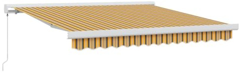 Kaorsrow Auvent rétractable multicolore 300 x 250 cm - Auvent à bras articulé en polyester et métal pour terrasse et balcon - Distributeur d'ombre manuel pour le jardin