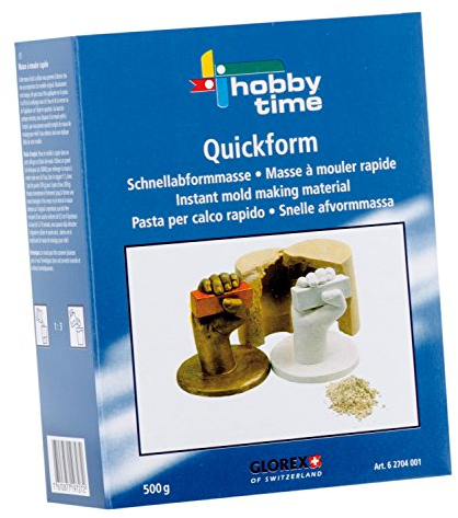 Glorex 6 2704 001 - Quickform Schnellabformmasse, 500 g, natürliche Stoffe, ungiftig und hautfreundlich, für Kinder geeignet