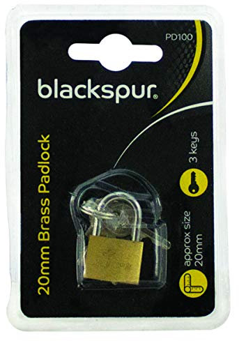 Blackspur BB-PD100 Lucchetto in ottone con 3 chiavi, 20 mm