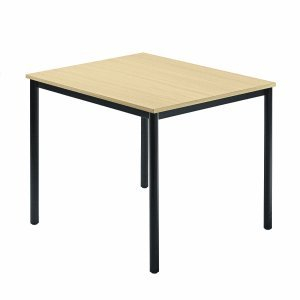 Besprechungstisch 800x800mm Ahorn Fuß Rundrohr schwarz