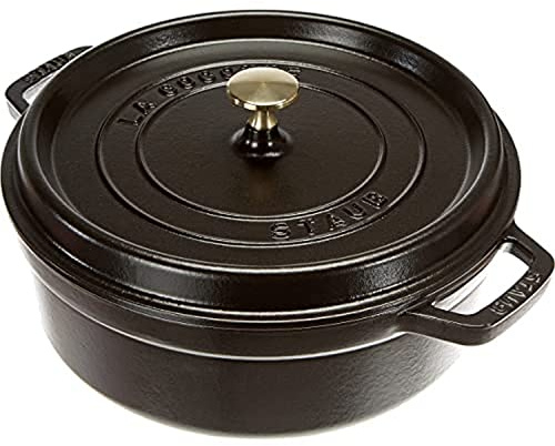 STAUB Cocotte, Gusseisen Bräter, Alle Herdarten und Induktion, Rund, 26 cm, 5,0 L, Schwarz