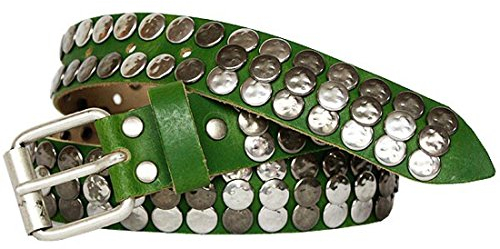 Vanzetti Kinderguertel Gruen mit silbernen Nieten, Breite 3 cm VJ050A6090-541B