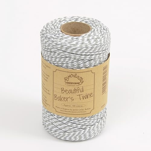EVERLASTO Bakers Twine Originali 100M Bobine, Cotone, Argento, 2 mm, 100 unità